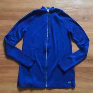 Calvin Klein Blue Zipper Sweater. Size Small